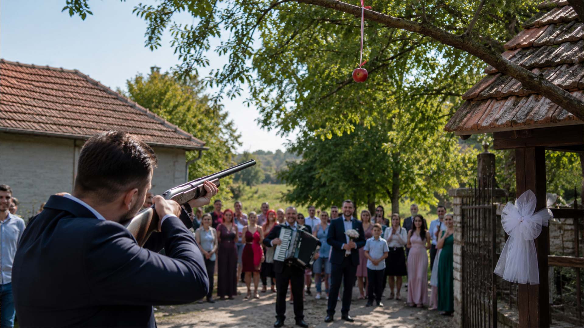 Gađanje jabuke puškom – stari svadbeni običaj kao dokaz spretnosti i spremnosti za brak